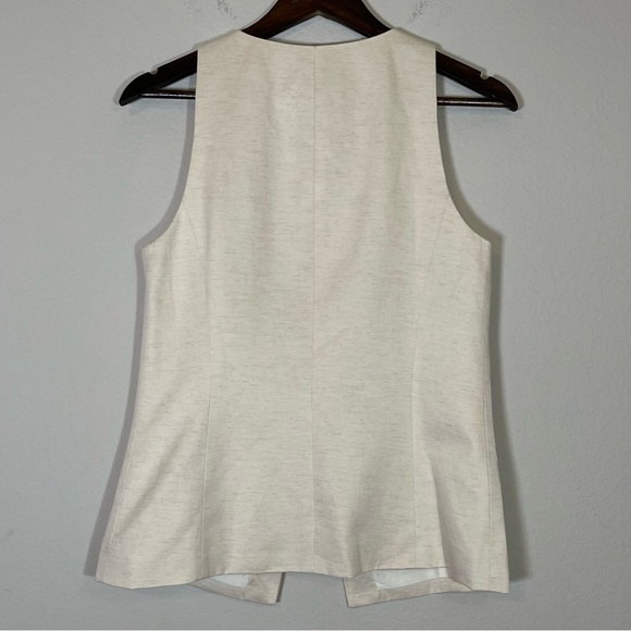 Madewell NWT Crewneck Cutaway Vest in Drapey Twill Size 0 in Vintage Ivory - Picture 11 of 12